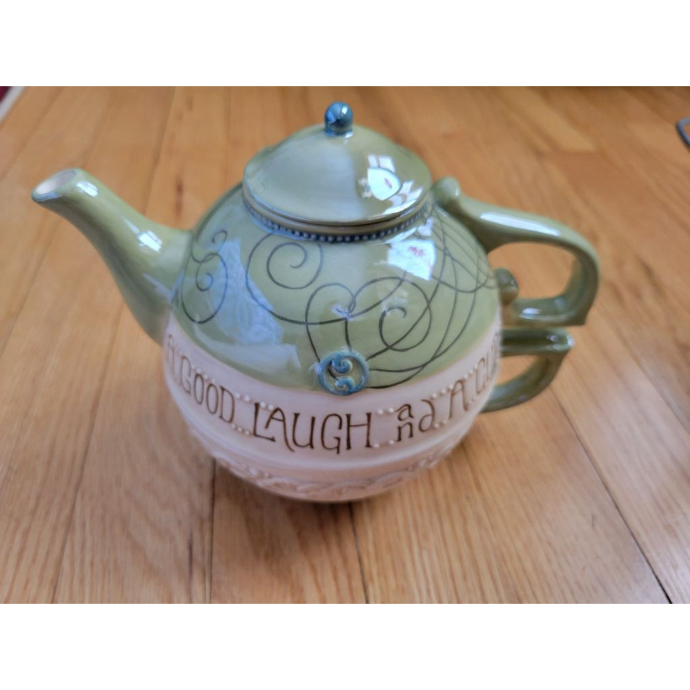 Grasslands Road Green Cream Teapot Set Ceramic